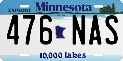 MN license plate 476NAS