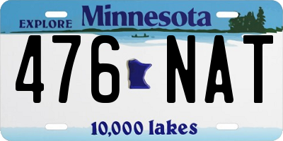 MN license plate 476NAT