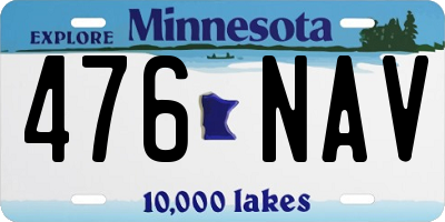 MN license plate 476NAV