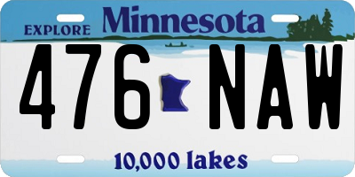 MN license plate 476NAW