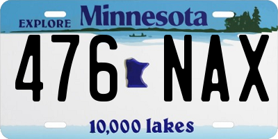 MN license plate 476NAX