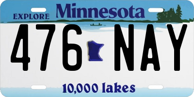 MN license plate 476NAY