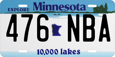 MN license plate 476NBA