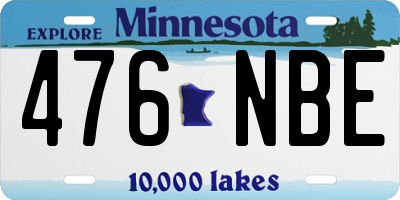 MN license plate 476NBE