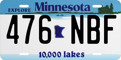 MN license plate 476NBF