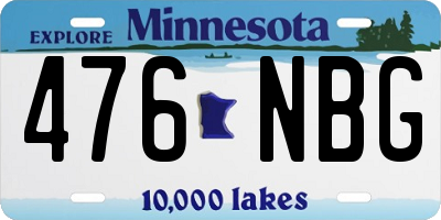 MN license plate 476NBG