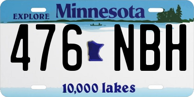 MN license plate 476NBH