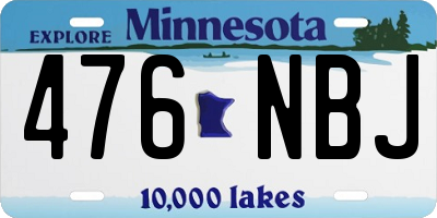 MN license plate 476NBJ