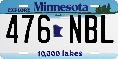 MN license plate 476NBL