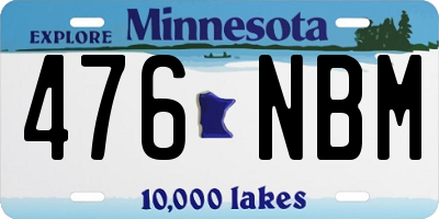 MN license plate 476NBM