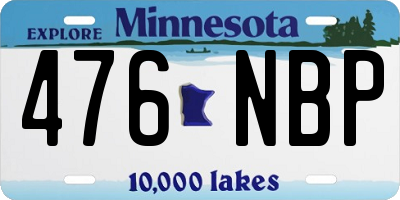 MN license plate 476NBP