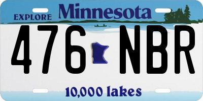 MN license plate 476NBR