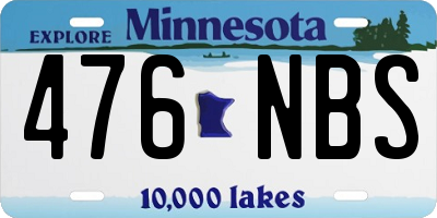 MN license plate 476NBS