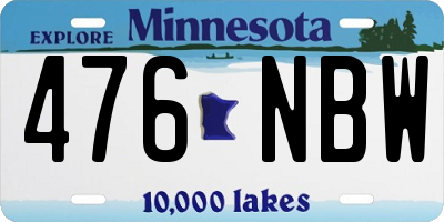 MN license plate 476NBW