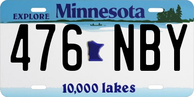 MN license plate 476NBY