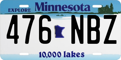 MN license plate 476NBZ