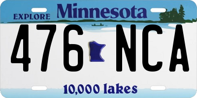 MN license plate 476NCA