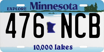 MN license plate 476NCB
