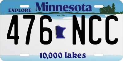 MN license plate 476NCC