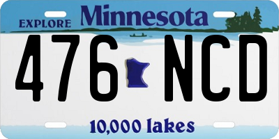 MN license plate 476NCD
