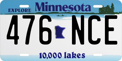MN license plate 476NCE