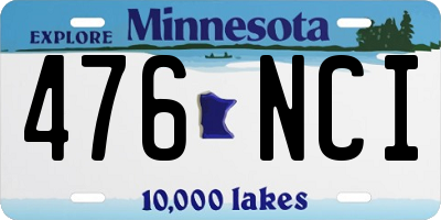 MN license plate 476NCI