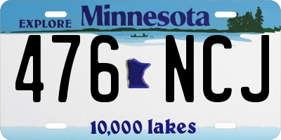 MN license plate 476NCJ