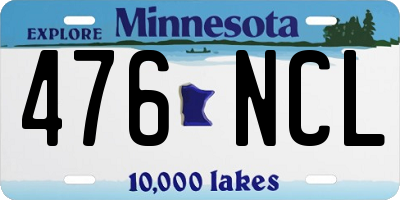 MN license plate 476NCL