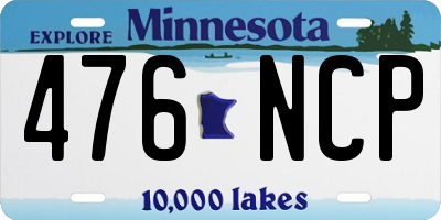 MN license plate 476NCP