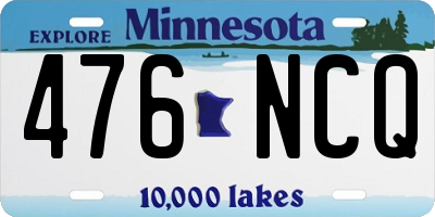MN license plate 476NCQ