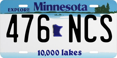 MN license plate 476NCS