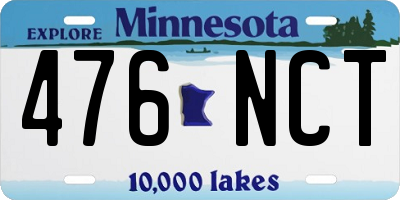 MN license plate 476NCT