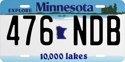 MN license plate 476NDB