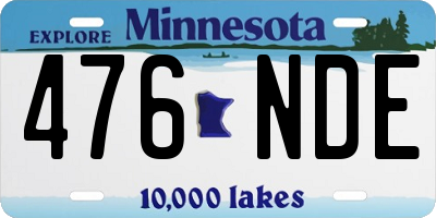 MN license plate 476NDE