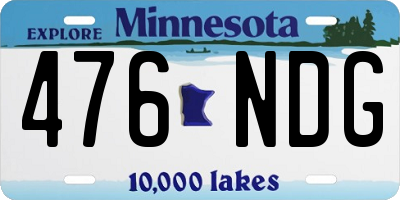MN license plate 476NDG