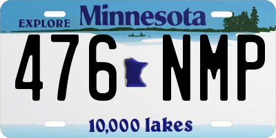MN license plate 476NMP