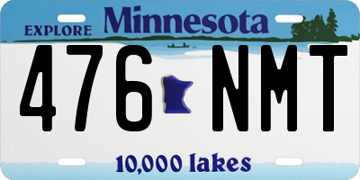 MN license plate 476NMT
