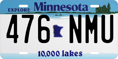 MN license plate 476NMU