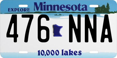 MN license plate 476NNA