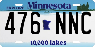 MN license plate 476NNC