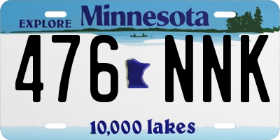 MN license plate 476NNK