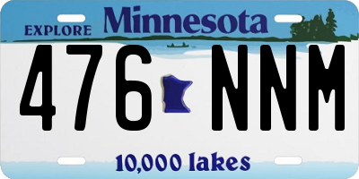 MN license plate 476NNM