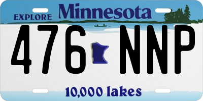 MN license plate 476NNP