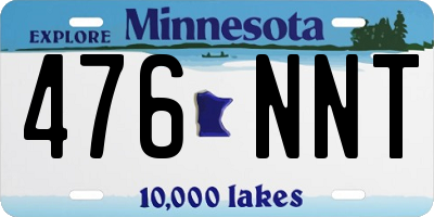 MN license plate 476NNT