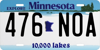 MN license plate 476NOA