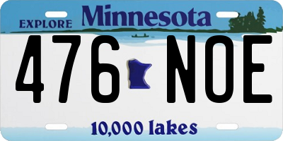 MN license plate 476NOE