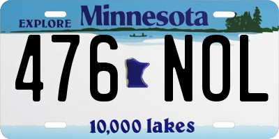 MN license plate 476NOL