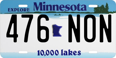 MN license plate 476NON