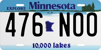 MN license plate 476NOO