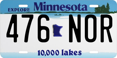 MN license plate 476NOR